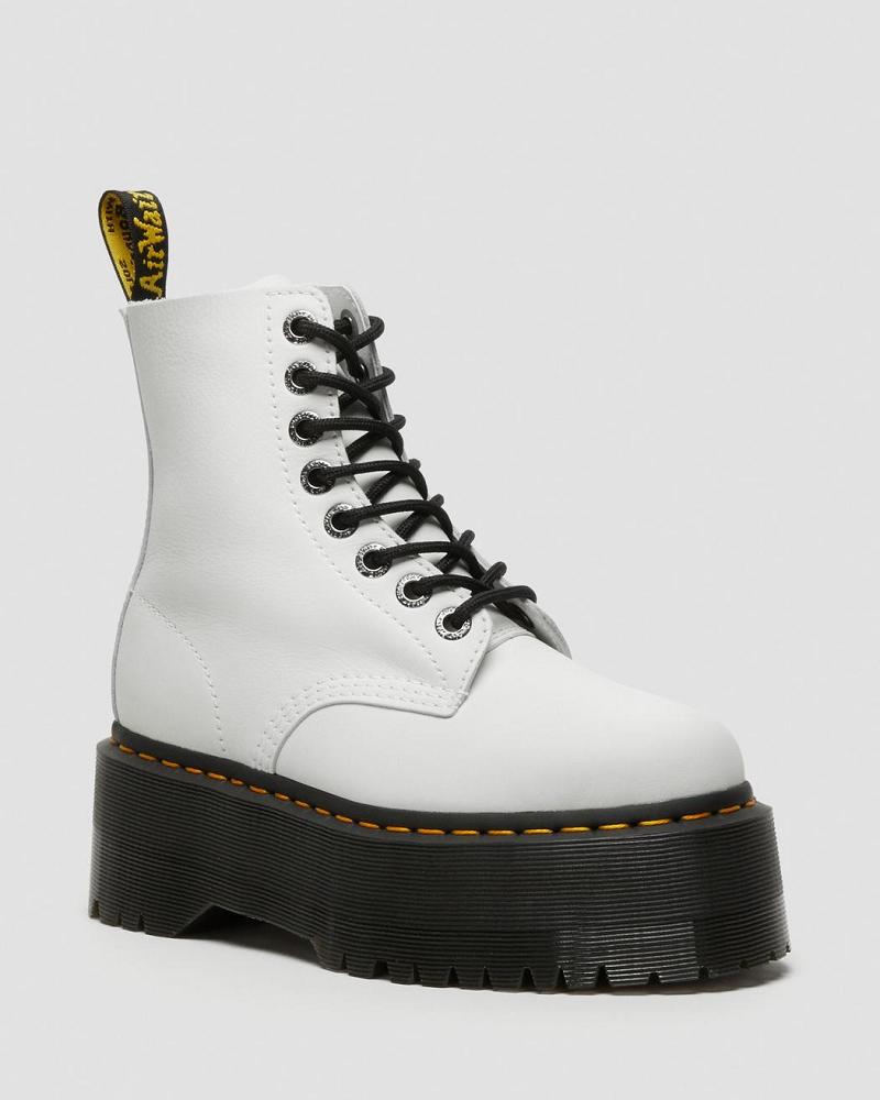 Women\'s Dr Martens 1460 Pascal Max Leather Platform Boots White | AU 231HAP